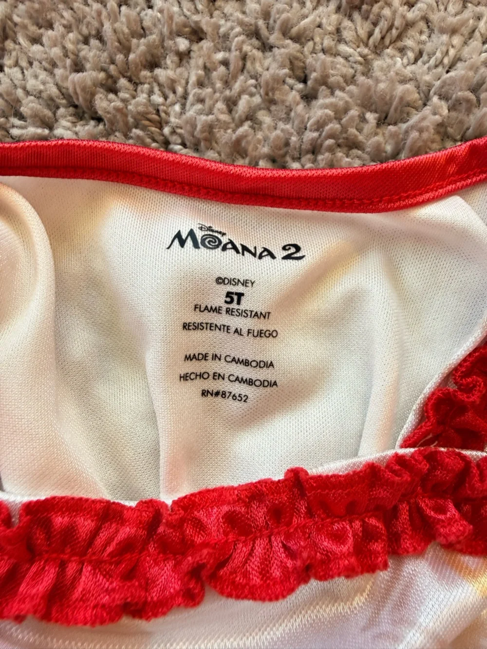 Disney Red and White Moana-Inspired Girls Skirt Dress - Picture 2 of 2